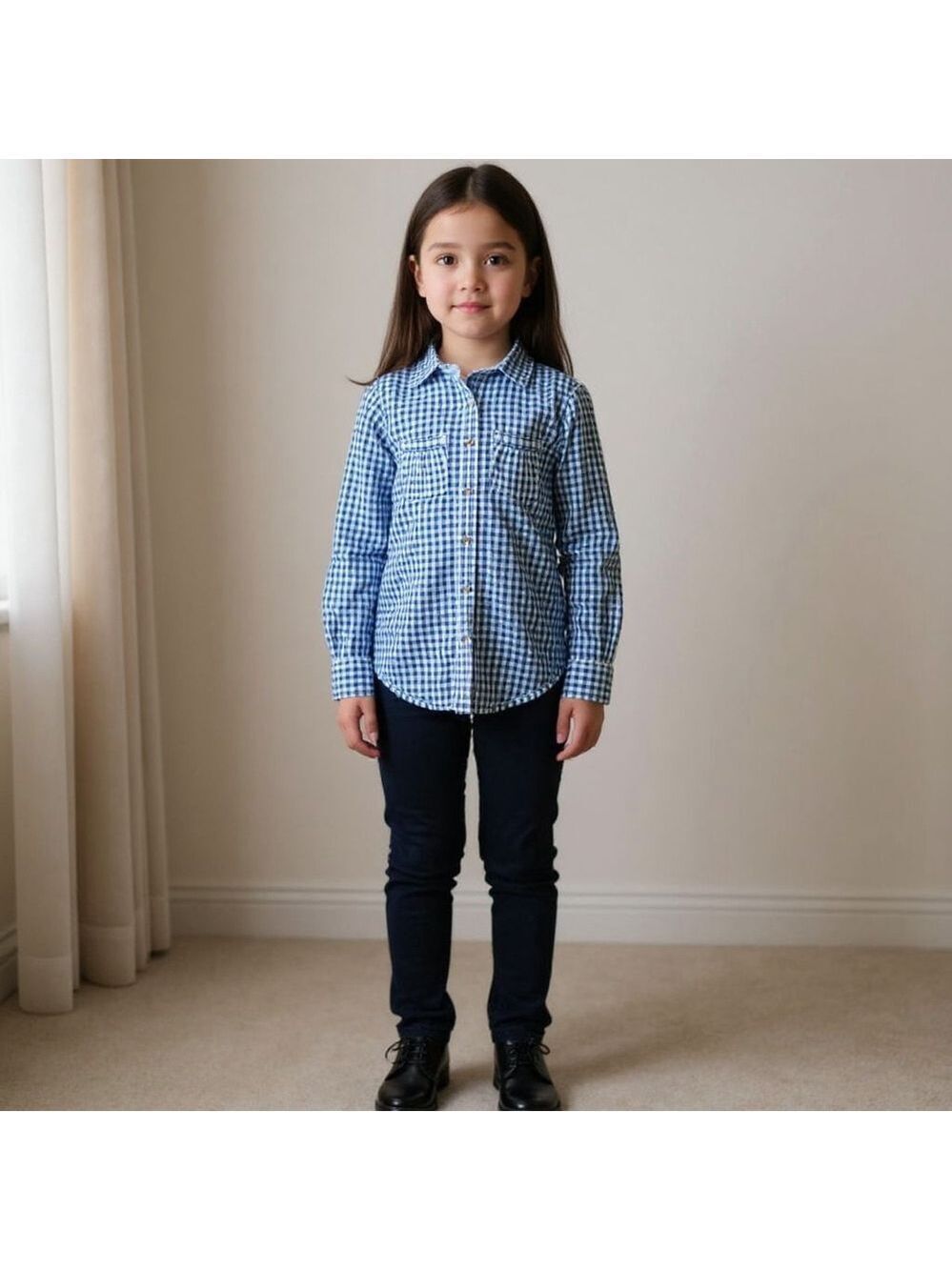Girl Krazy Gingham Button-Up Shirt Size 10